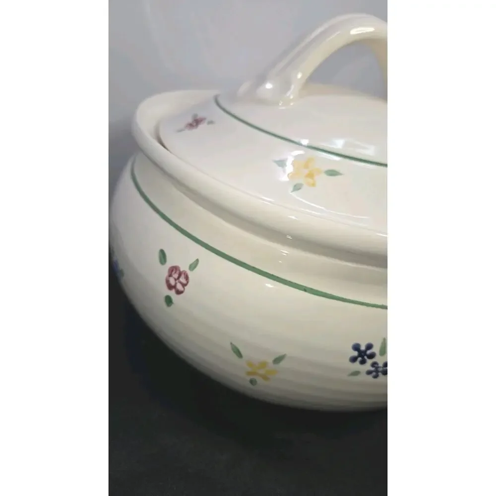 Vintage Pfaltzgraff Vickie Hanson Spectrum 3 Qt Round Covered Casserole Dish Lid